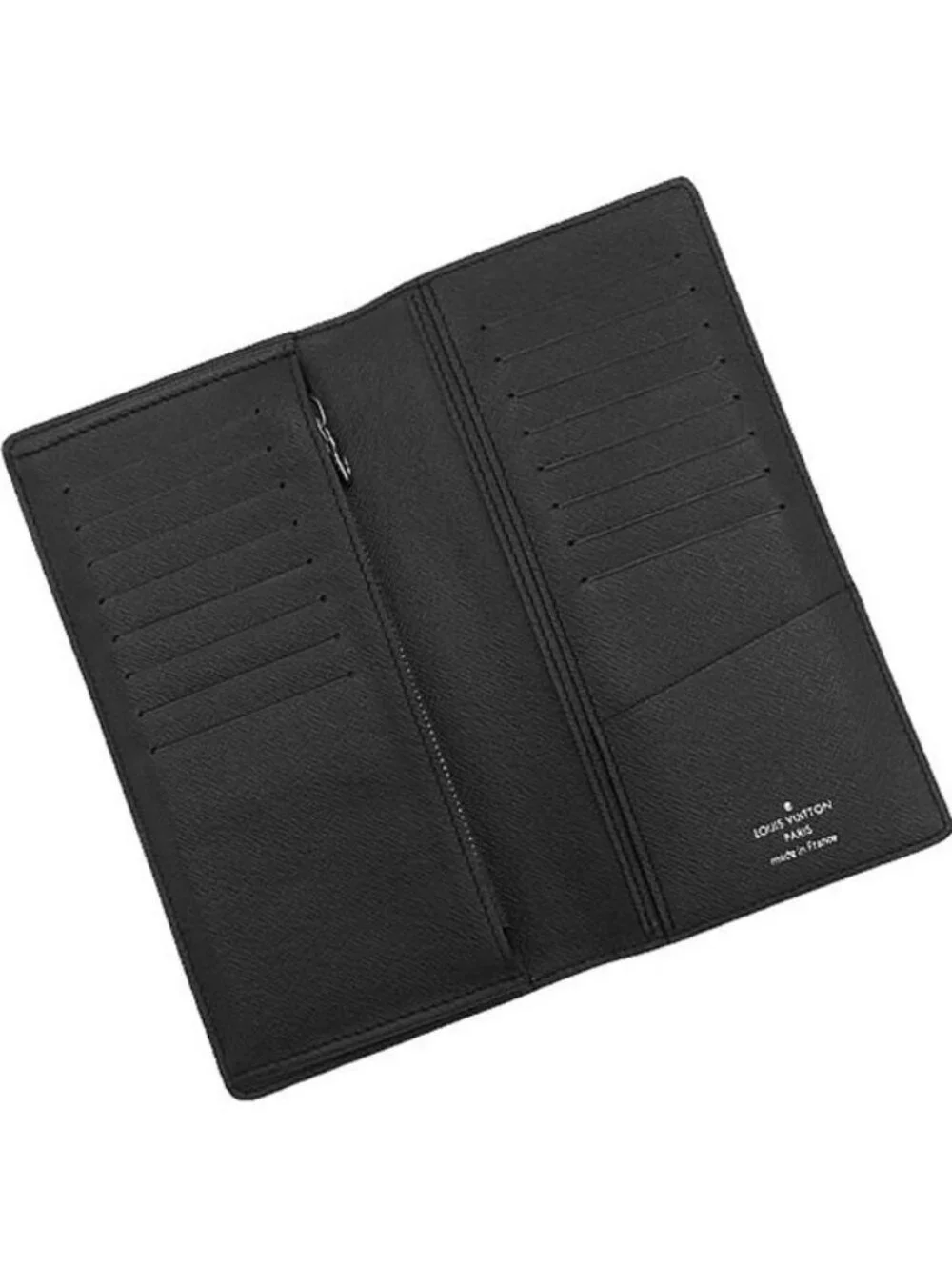 Louis Vuitton Wallet Portefeuille Brazza Taiga Black Silver Bifold
